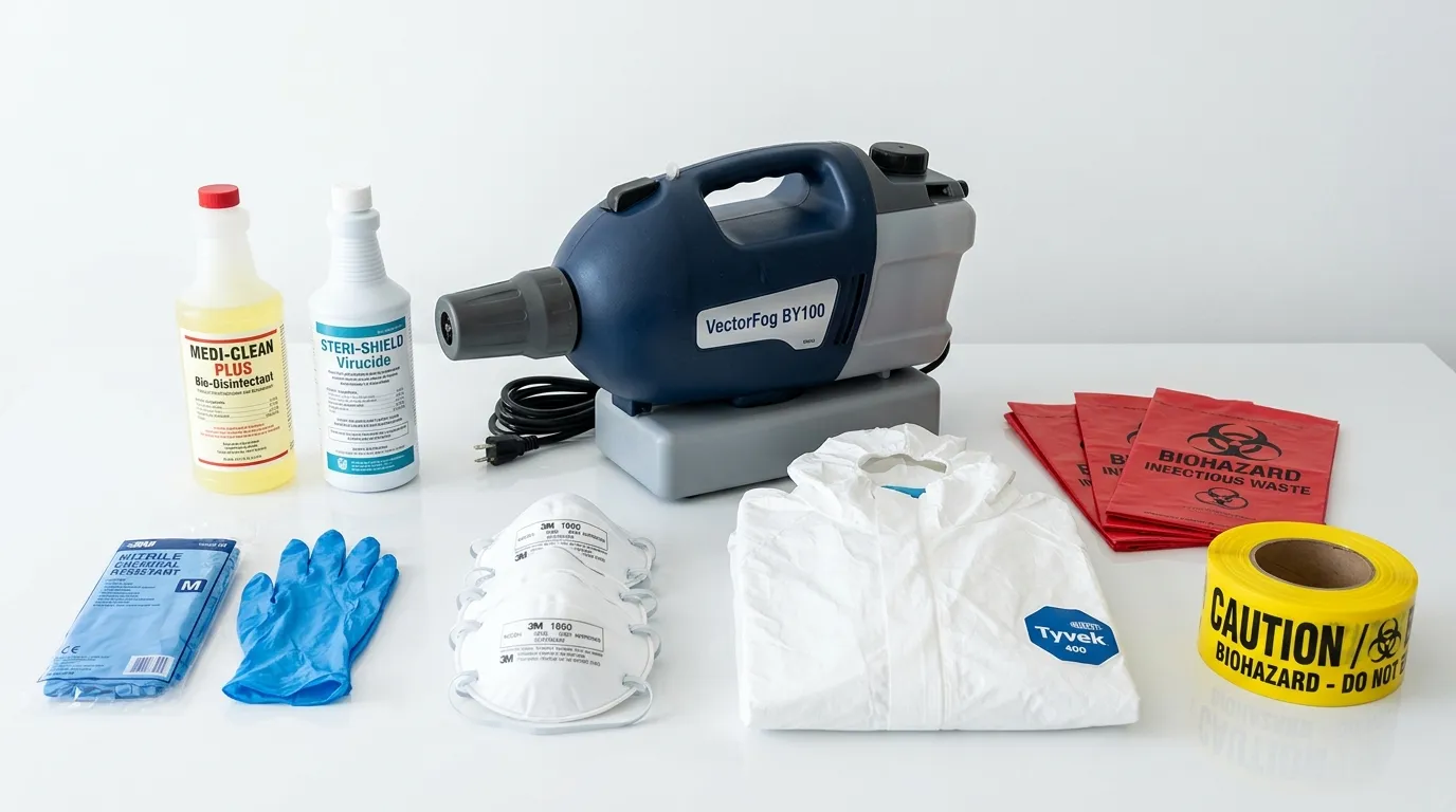 Professional biohazard remediation crew working in Northfield